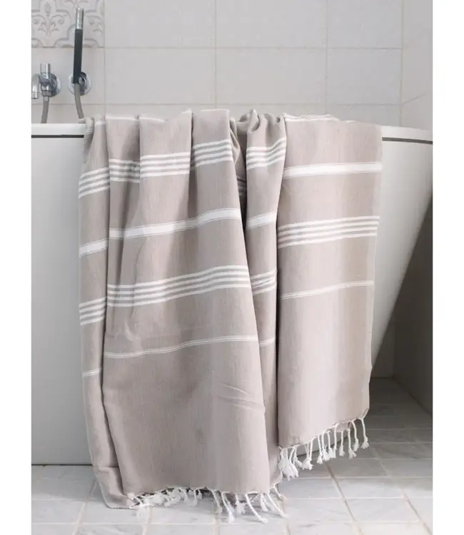 hammam strandlaken grijsbeige 220x160cm