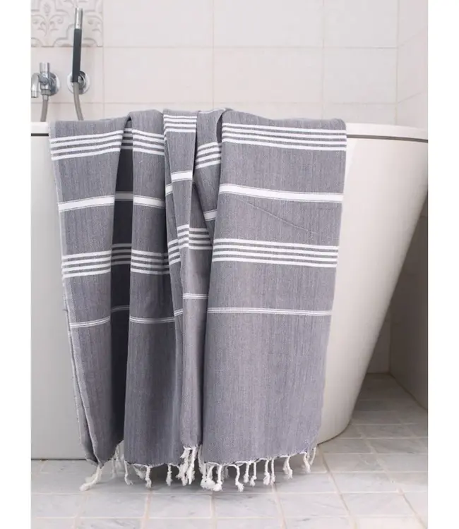 hammam strandlaken donkergrijs 220x160cm