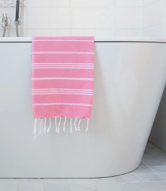 hamam handdoek zuurstokroze 100x50cm