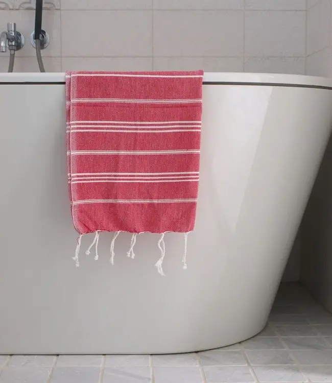 hamam handdoek robijnrood 100x50cm