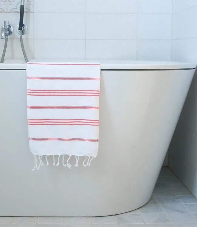hamam handdoek koraalrood 100x50cm