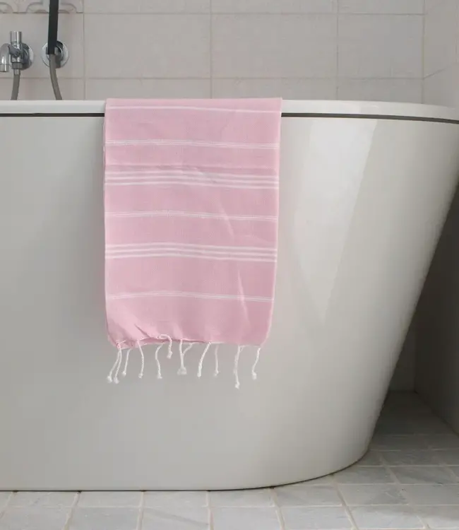 hamam handdoek poederroze 100x50cm