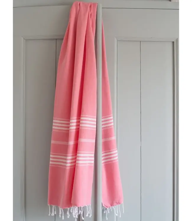 hamamdoek XL zuurstokroze 210x100cm