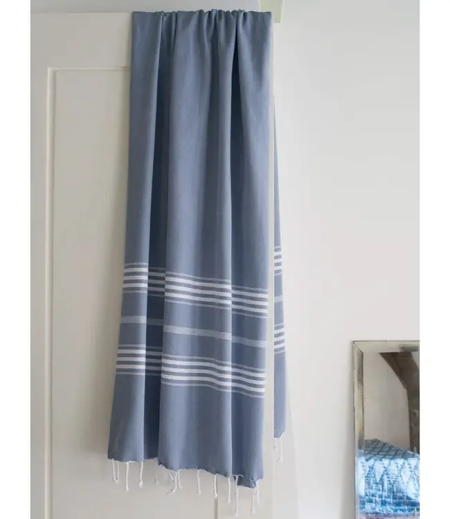 hamamdoek XL staalblauw 210x100cm