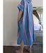surf en zwemponcho voor volwassenen mediteraanblauw/zuurstokroze - onesize