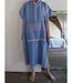 surf en zwemponcho voor volwassenen mediteraanblauw/zuurstokroze - onesize