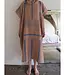 surf en zwemponcho voor volwassenen bruin/marineblauw - onesize