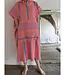 surf en zwemponcho voor volwassenen koraalrood/mediteraanblauw - onesize