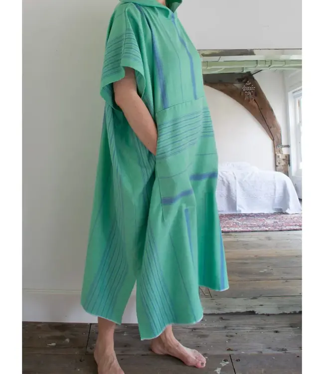 surf en zwemponcho voor volwassenen jade/oceaanblauw - onesize