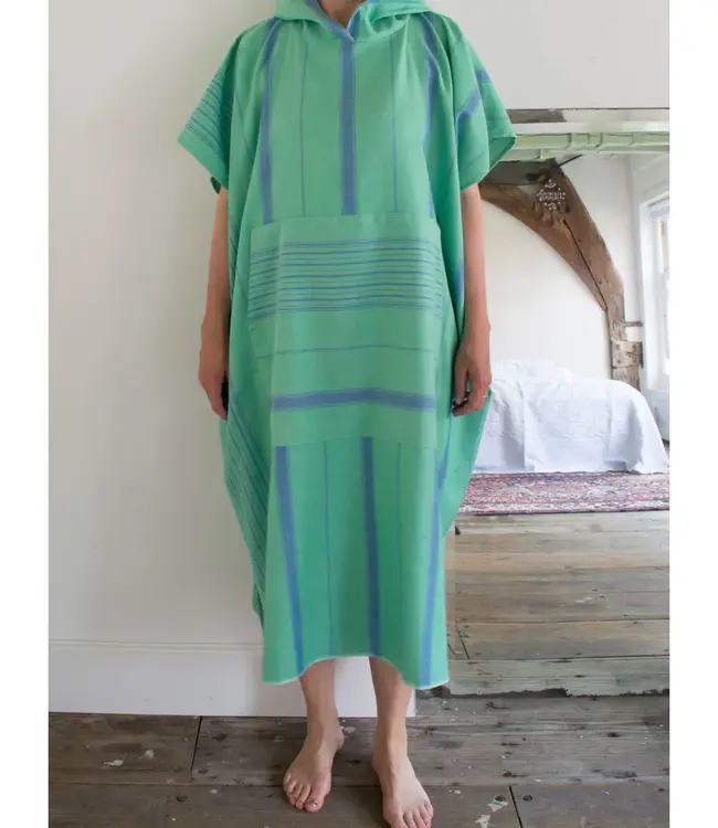 Ottomania surf en zwemponcho voor volwassenen jade/oceaanblauw - onesize