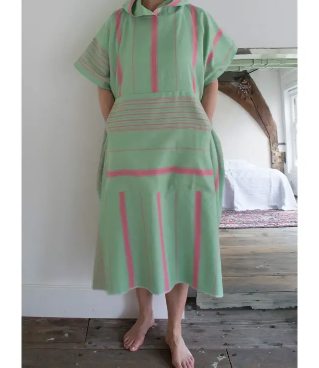 surf en zwemponcho voor volwassenen pistache/tulp - onesize