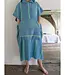 surf en zwemponcho voor volwassenen oceaanblauw/jade - onesize