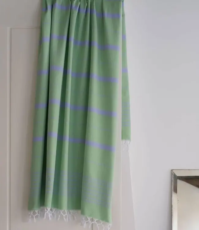 Ottomania 2 kleuren hamamdoek pistache/lavendel 170x100cm