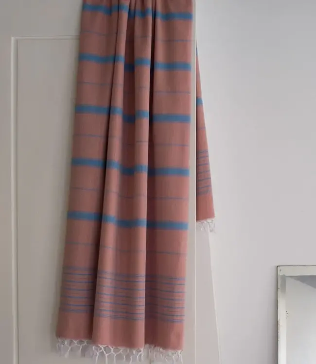 2 kleuren XXL hamamdoek koper/oceaanblauw 220x160cm