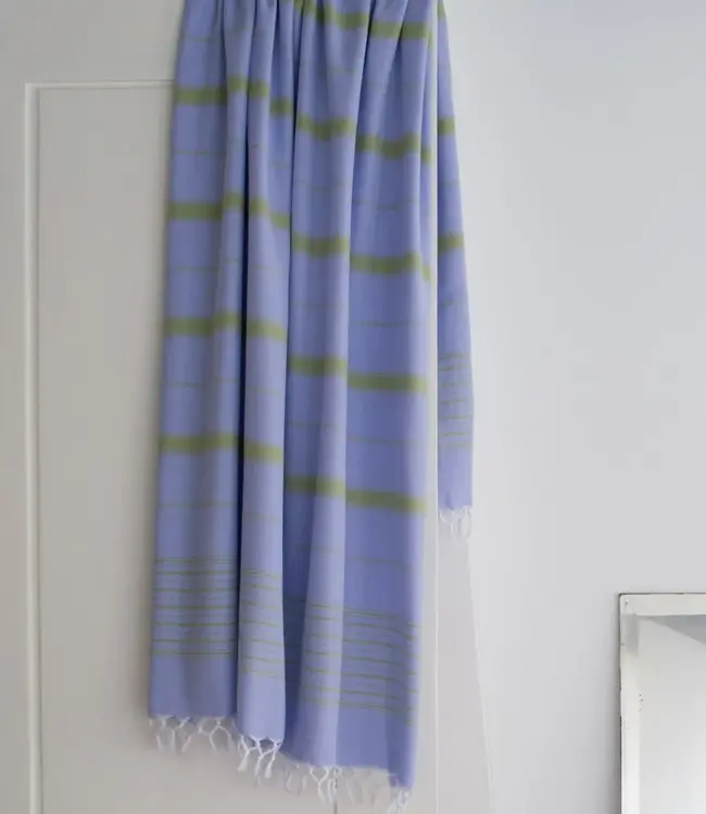 2 kleuren XXL hamamdoek lavendel/mosgroen 220x160cm