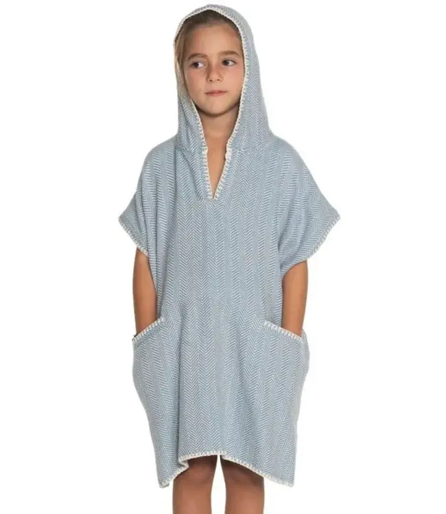 strandponcho ZigZag air blue