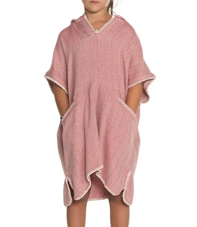 strandponcho ZigZag dusty rose