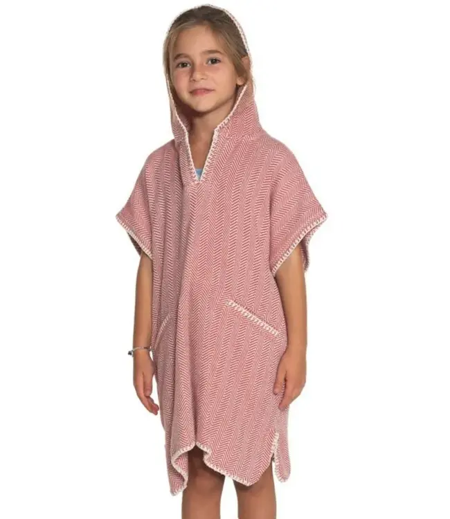 strandponcho ZigZag dusty rose