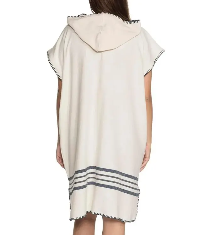 strandponcho Sultan natural navy
