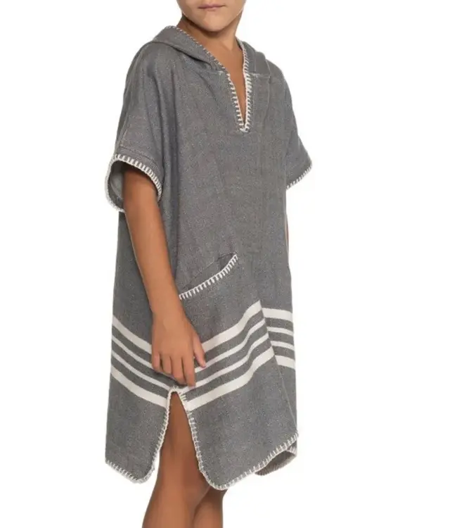 Lalay kinder strandponcho dark grey