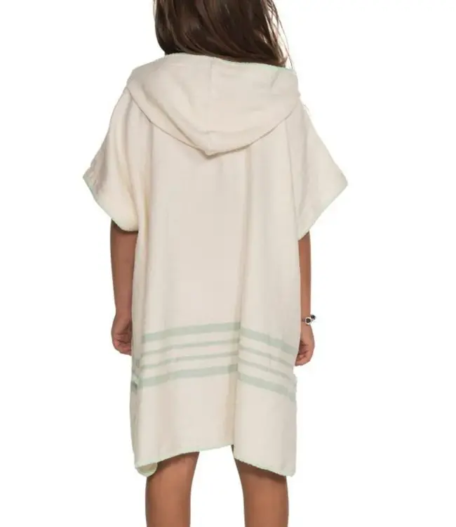 kinder strandponcho natural mint