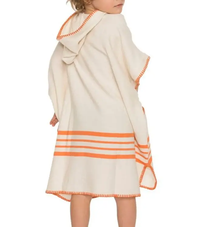 kinder strandponcho natural orange