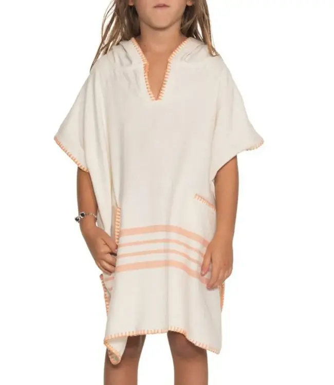 kinder strandponcho natural melon