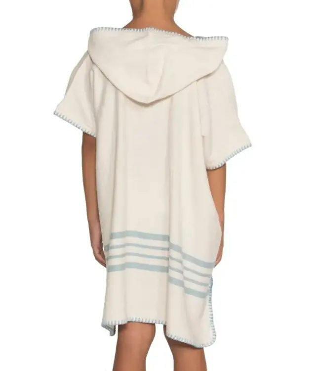 kinder strandponcho natural light blue