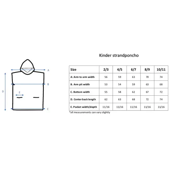 kinder strandponcho natural air blue