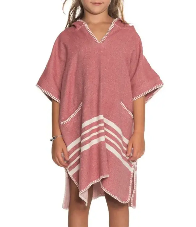 kinder strandponcho dusty rose