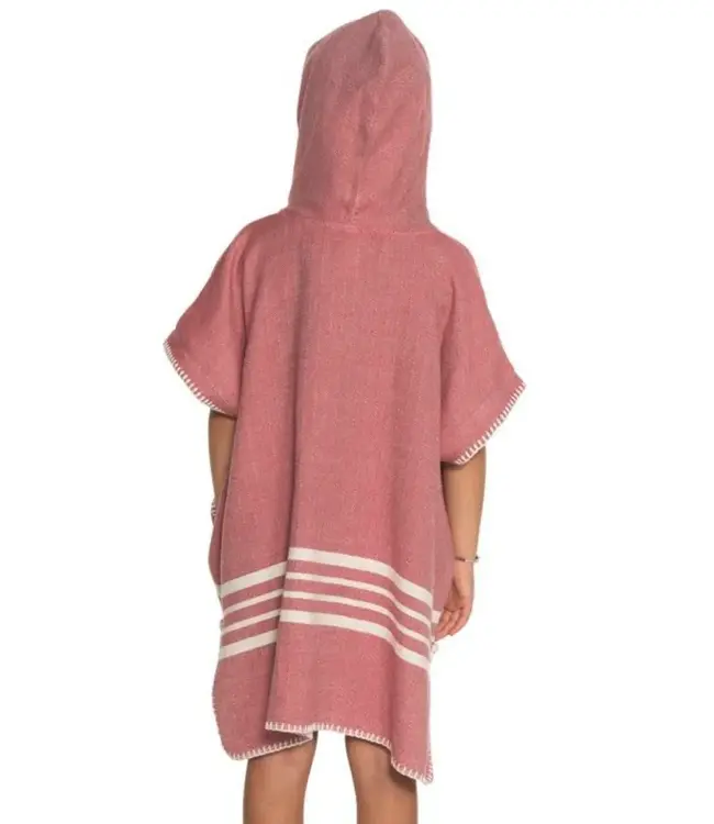 kinder strandponcho dusty rose