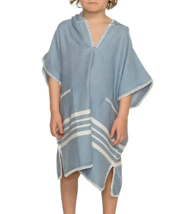 kinder strandponcho hamam air blue