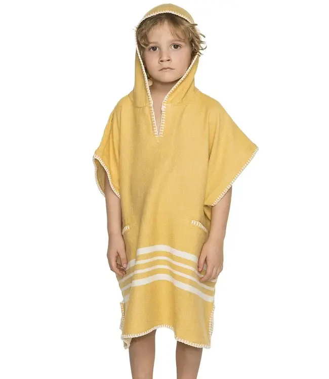 kinder strandponcho hamam mustard yellow