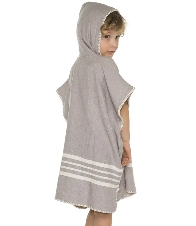 kinder strandponcho hamam light grey