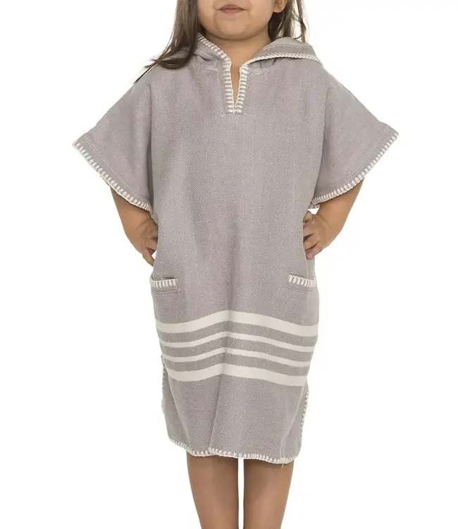 kinder strandponcho hamam light grey