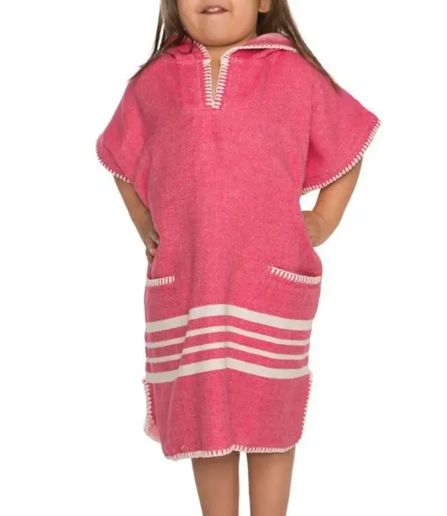 kinder strandponcho hamam fuchsia