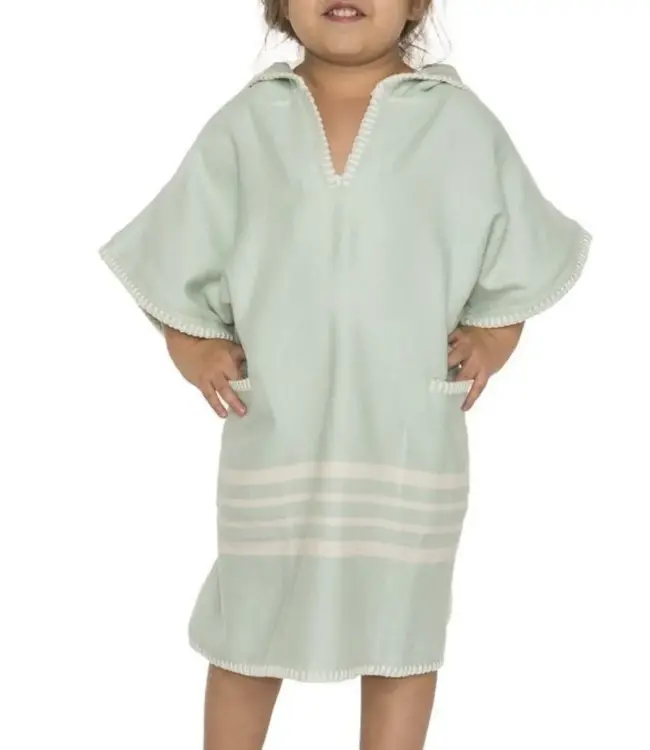 kinder strandponcho hamam mint