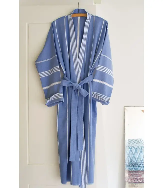 hamam badjas grieksblauw