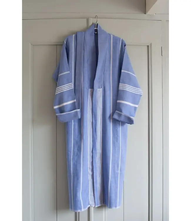 hamam badjas grieksblauw