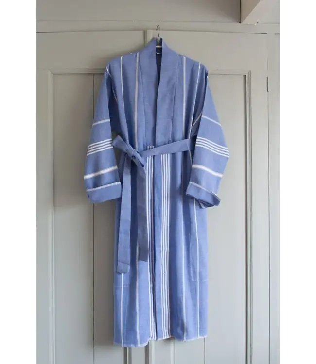 hamam badjas grieksblauw