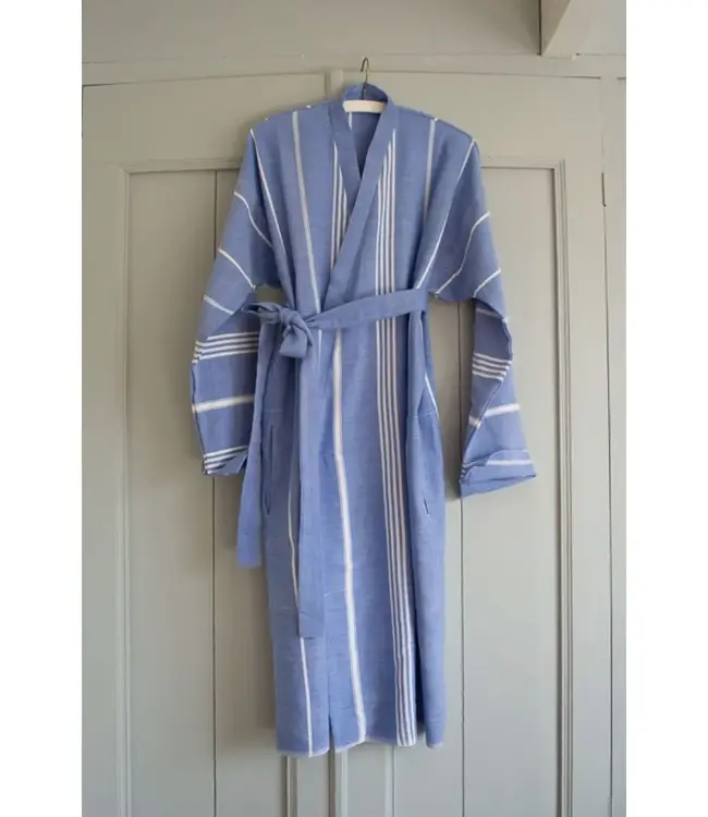 hamam badjas grieksblauw