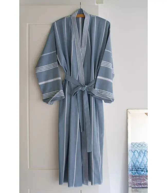 hamam badjas jeansblauw