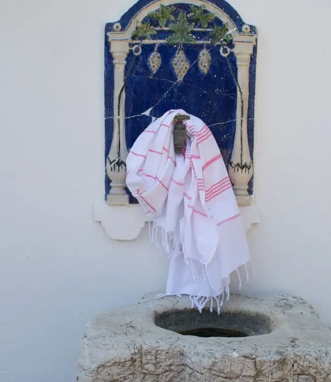 hamamdoek zuurstokroze 170x100cm