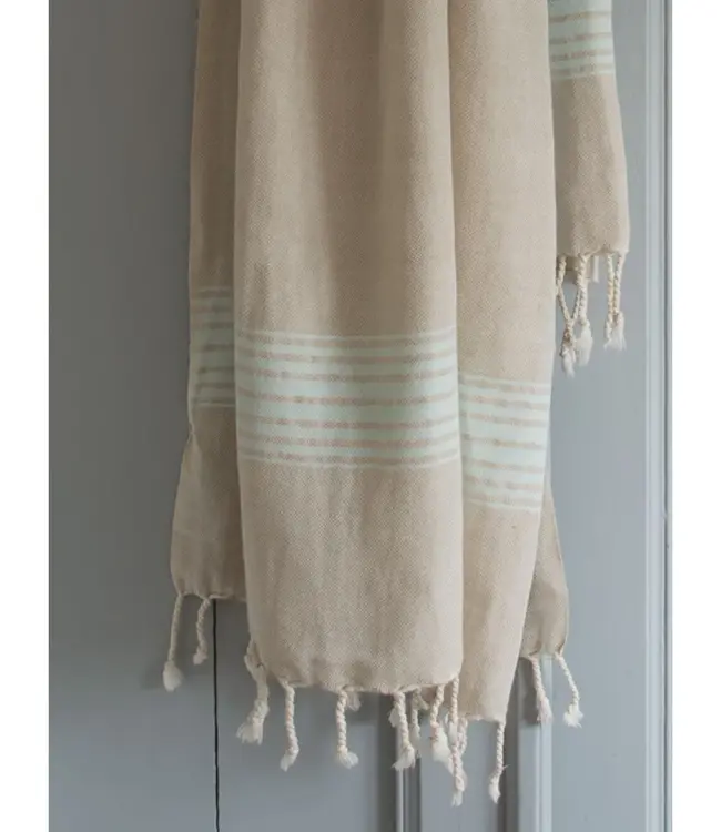 linnen hamamdoek lichtturquoise 170x100cm