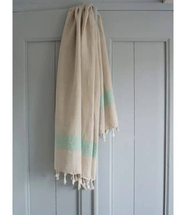 linnen hamamdoek donkerzeegroen 170x100cm