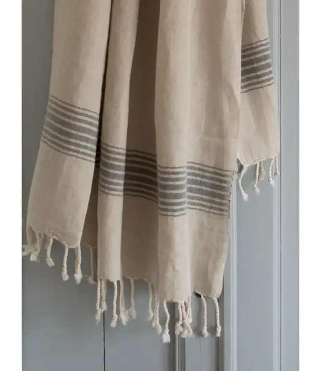 linnen hamamdoek zwart 170x100cm