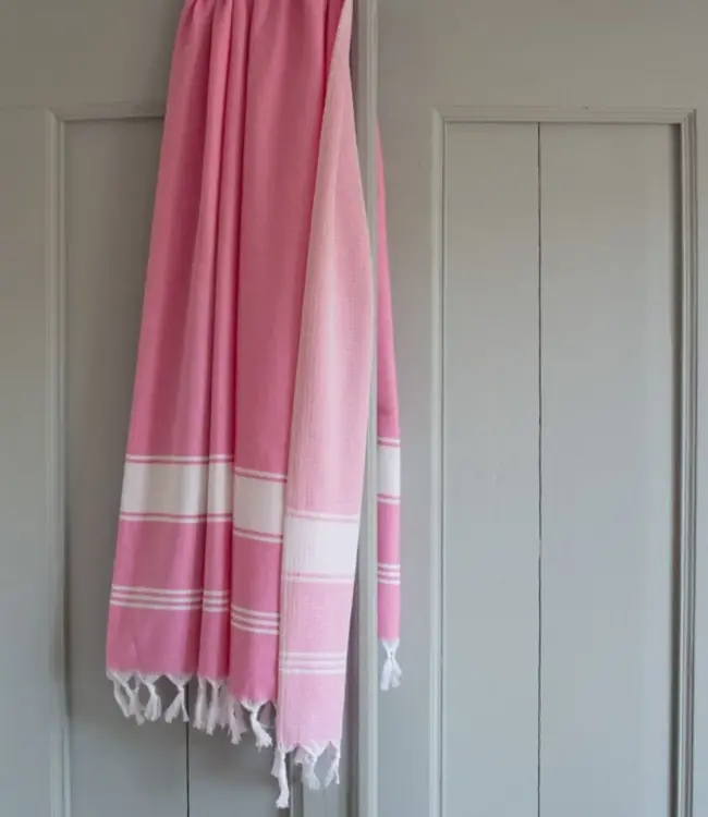 hamamdoek Honingraat sorbetroze 170x100cm