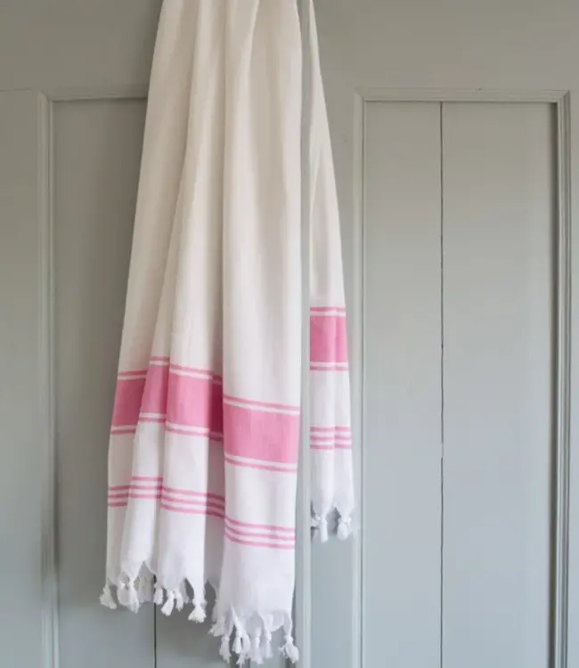 hamamdoek Honingraat sorbetroze 170x100cm