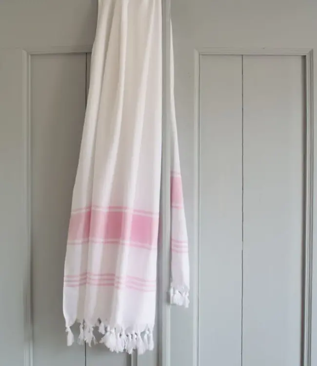 hamamdoek Honingraat roze 170x100cm