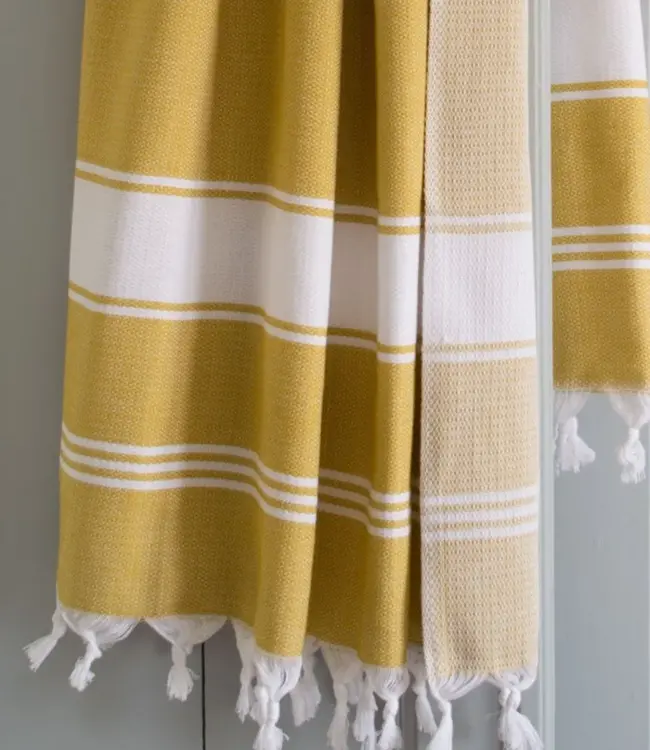 hamamdoek Honingraat mosterd 170x100cm